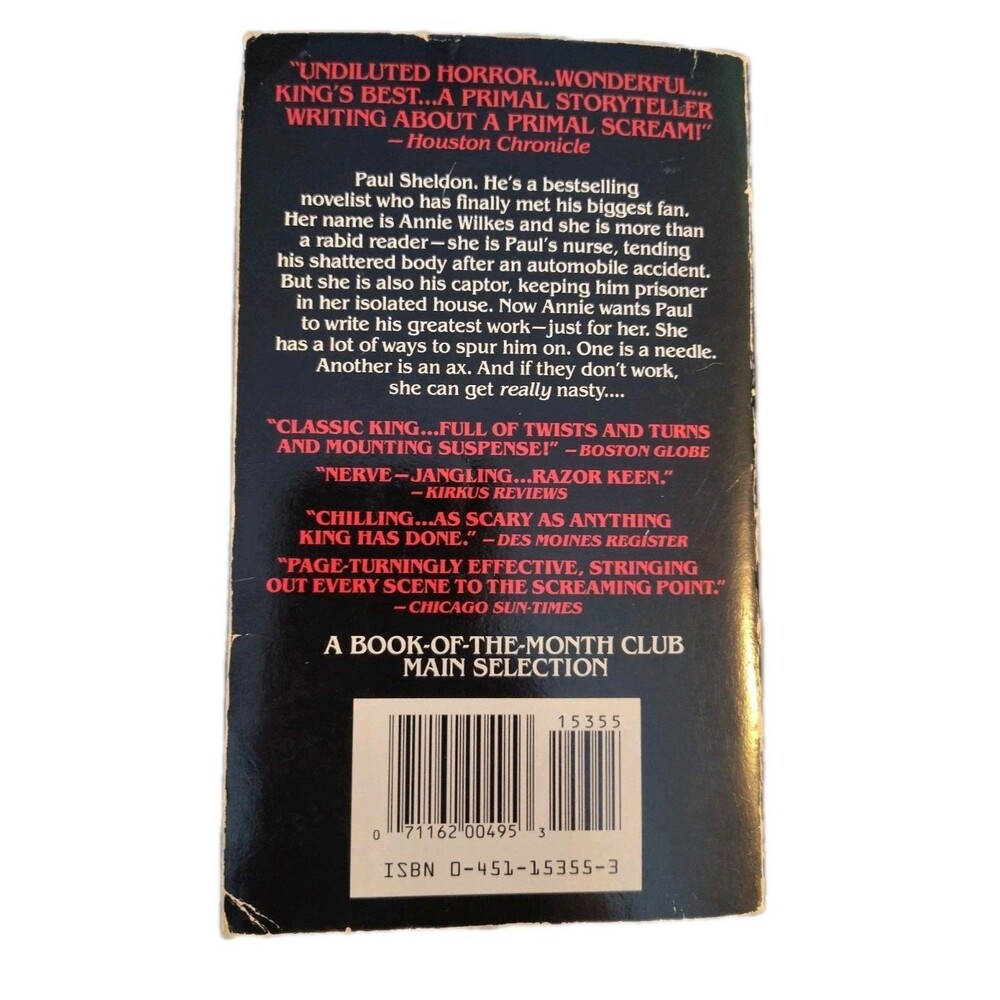 MISERY Stephen King Signet FIRST EDITION 1st Print PB 1988 Romance Cover Insert - Picture 3 of 6